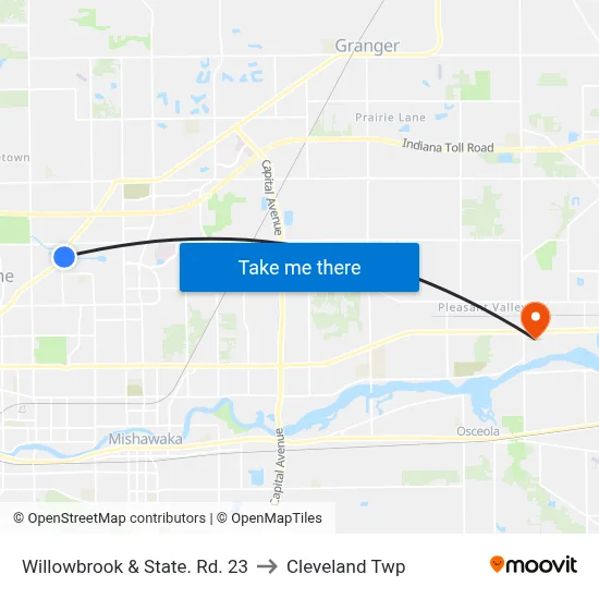 Willowbrook & State. Rd. 23 to Cleveland Twp map