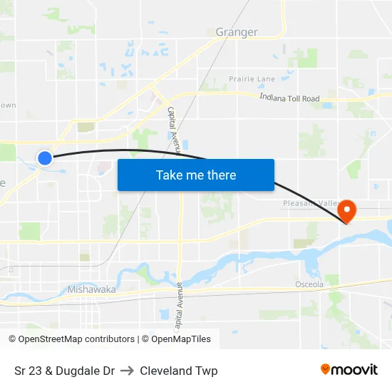 Sr 23 & Dugdale Dr to Cleveland Twp map