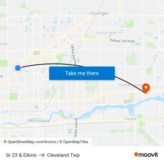 Sr 23 & Elkins to Cleveland Twp map