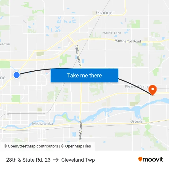 28th & State Rd. 23 to Cleveland Twp map