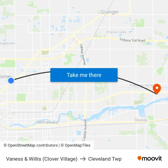 Vaness & Willis (Clover Village) to Cleveland Twp map