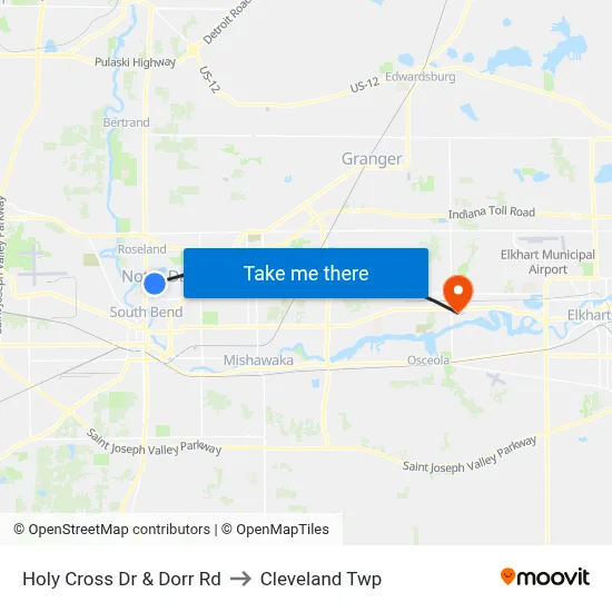 Holy Cross Dr & Dorr Rd to Cleveland Twp map