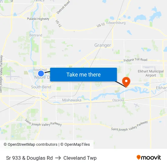 Sr 933 & Douglas Rd to Cleveland Twp map