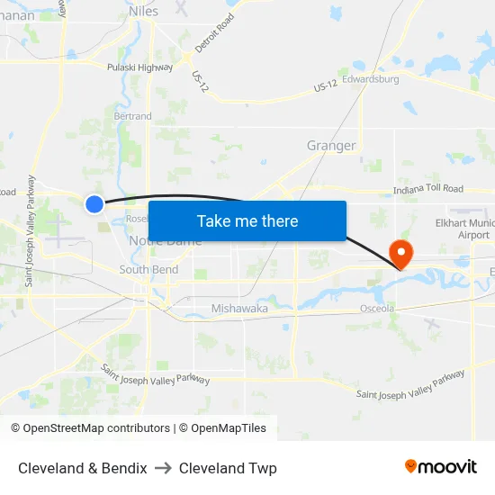 Cleveland & Bendix to Cleveland Twp map