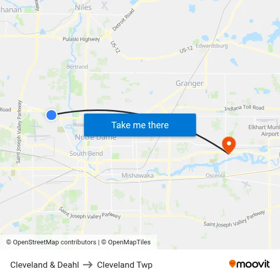 Cleveland & Deahl to Cleveland Twp map