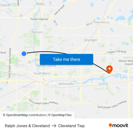 Ralph Jones & Cleveland to Cleveland Twp map