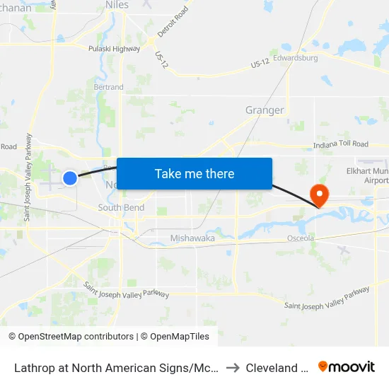 Lathrop at North American Signs/Mccormick to Cleveland Twp map