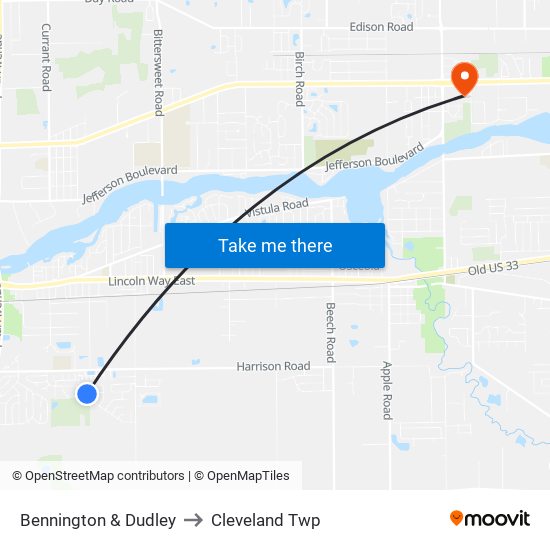 Bennington & Dudley to Cleveland Twp map
