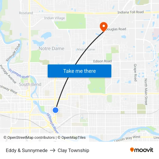 Eddy & Sunnymede to Clay Township map