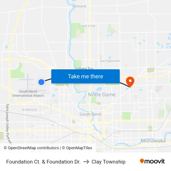 Foundation Ct. & Foundation Dr. to Clay Township map