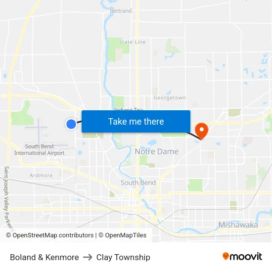 Boland & Kenmore to Clay Township map