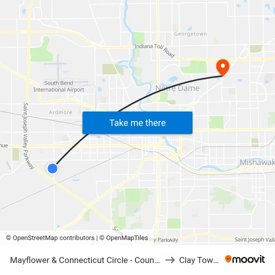 Mayflower & Connecticut Circle - Countryside Village to Clay Township map