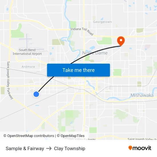 Sample & Fairway to Clay Township map
