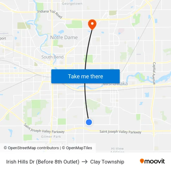 Irish Hills Dr (Before 8th Outlet) to Clay Township map