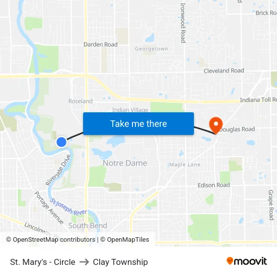 St. Mary's - Circle to Clay Township map