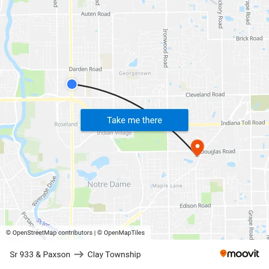 Sr 933 & Paxson to Clay Township map