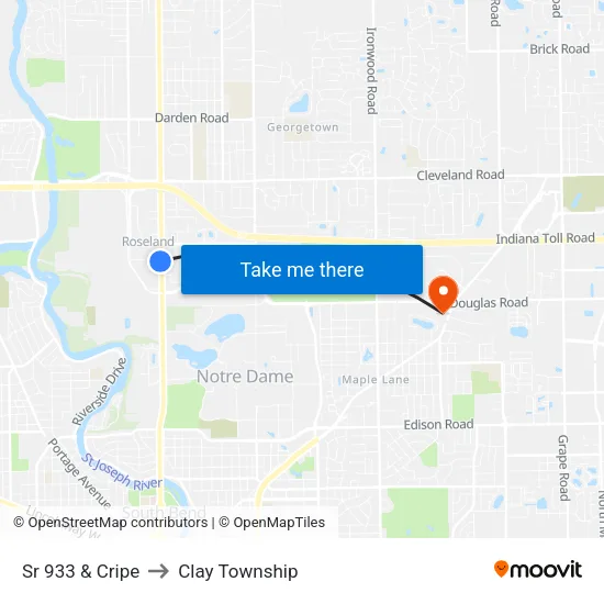 Sr 933 & Cripe to Clay Township map