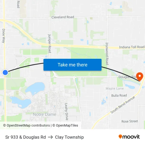 Sr 933 & Douglas Rd to Clay Township map