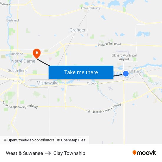 West & Suwanee to Clay Township map