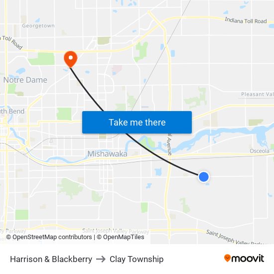 Harrison & Blackberry to Clay Township map