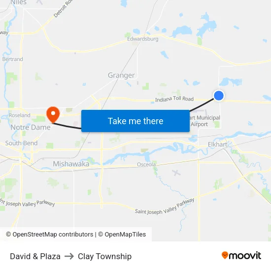 David & Plaza to Clay Township map