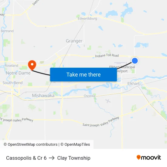 Cassopolis & Cr 6 to Clay Township map