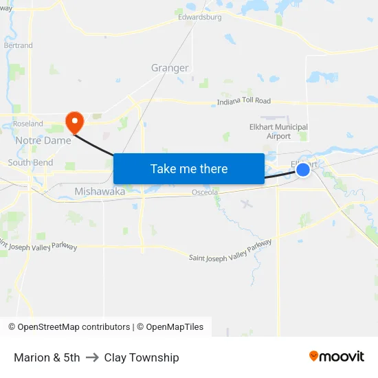 Marion & 5th to Clay Township map