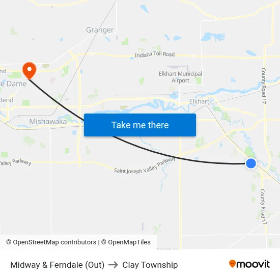 Midway & Ferndale (Out) to Clay Township map