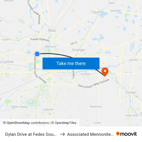 Dylan Drive at Fedex Gound/5115 Dylan Drive to Associated Mennonite Biblical Seminary map