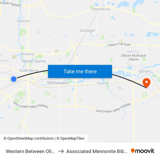 Western Between Olive & Meade to Associated Mennonite Biblical Seminary map