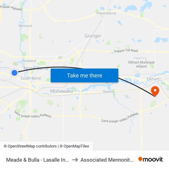 Meade & Bulla - Lasalle Intermediate Academy to Associated Mennonite Biblical Seminary map