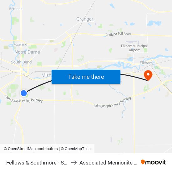 Fellows & Southmore - Southmore Heights to Associated Mennonite Biblical Seminary map