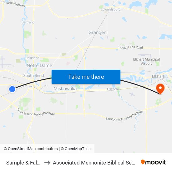 Sample & Falcon to Associated Mennonite Biblical Seminary map