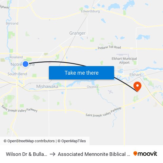 Wilson Dr & Bulla Road to Associated Mennonite Biblical Seminary map