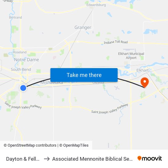 Dayton & Fellows to Associated Mennonite Biblical Seminary map