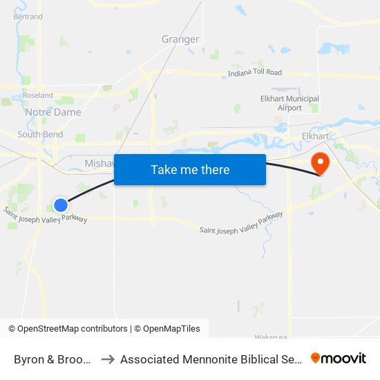 Byron & Brookton to Associated Mennonite Biblical Seminary map