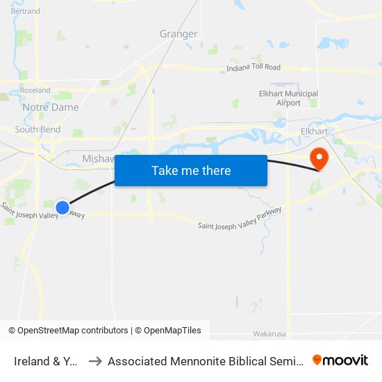 Ireland & York to Associated Mennonite Biblical Seminary map