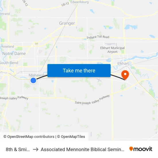 8th & Smith to Associated Mennonite Biblical Seminary map