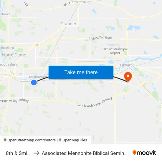 8th & Smith to Associated Mennonite Biblical Seminary map