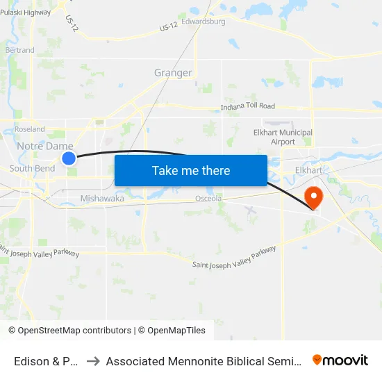 Edison & Pyle to Associated Mennonite Biblical Seminary map