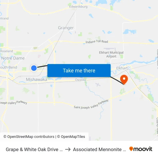 Grape & White Oak Drive - Townhouse East to Associated Mennonite Biblical Seminary map