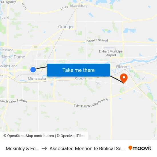 Mckinley & Forest to Associated Mennonite Biblical Seminary map