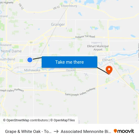 Grape & White Oak - Townhouse East to Associated Mennonite Biblical Seminary map