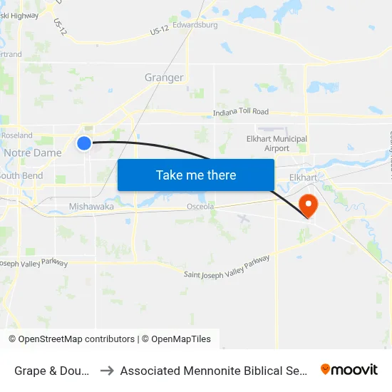 Grape & Douglas to Associated Mennonite Biblical Seminary map