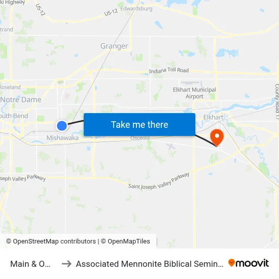 Main & Omer to Associated Mennonite Biblical Seminary map