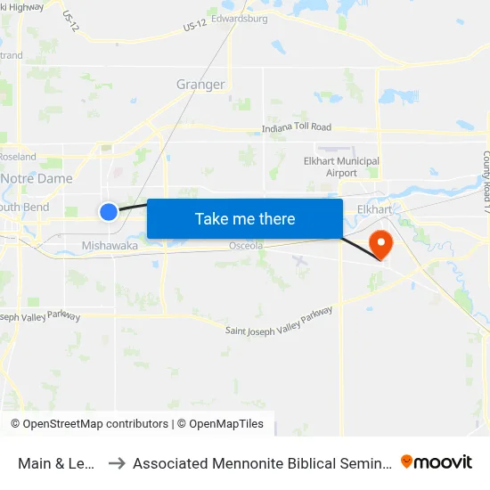 Main & Leyte to Associated Mennonite Biblical Seminary map