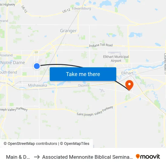 Main & Day to Associated Mennonite Biblical Seminary map