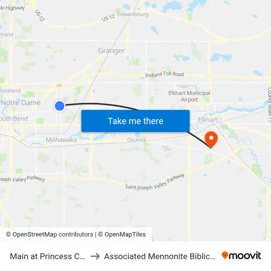 Main at Princess City Plaza to Associated Mennonite Biblical Seminary map