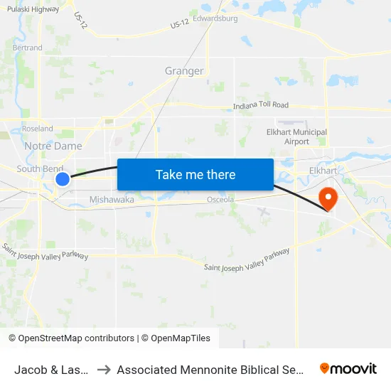 Jacob & Lasalle to Associated Mennonite Biblical Seminary map