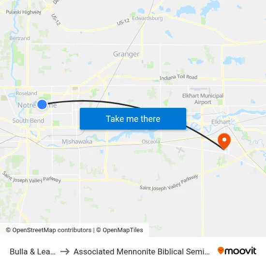 Bulla & Leahy to Associated Mennonite Biblical Seminary map